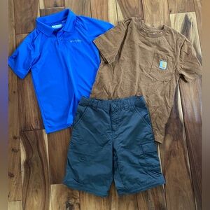 Carhartt Columbia Boy's Shirt and Shorts Lot Size S Small 8
